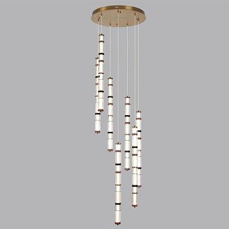 Каскадная люстра 60 см, 210W, 4000K, Odeon Light L-Vision Collier 5455/210L, латунь