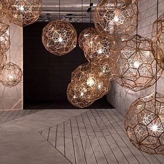 Люстра Etch Web Gold 67*67*67 см, 1*E27*60W, ImperiumLoft 40.019, Золотистый