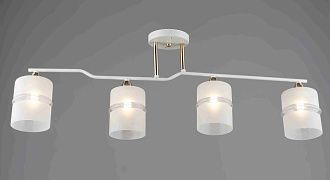 Люстра L850 x W120 x H300, мм, 4*40W (160W), WT+FGD(БЕЛЫЙ+ЗОЛОТО) Rilon 2283/4 WT+FGD