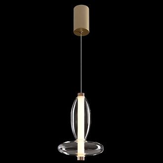 Светильник 18 см, 7W, 3000K, Crystal Lux QUASAR SP7W LED TRANSPARENT, золото