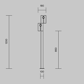 Ландшафтный светильник 120 см, 20W, 3000K, Maytoni Torq O494FL-L20B3K, черный
