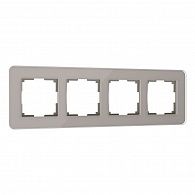 W0042417 Рамка на 4 поста Elite, дымчатый, стекло Werkel, 4690389180798