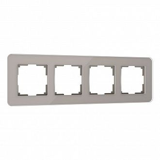 W0042417 Рамка на 4 поста Elite, дымчатый, стекло Werkel, 4690389180798