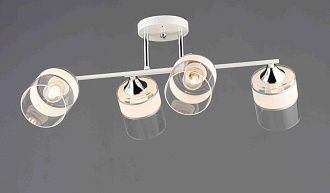 Люстра L650 x W260 x H240, мм, 4*40W (160W), WT+FGD(БЕЛЫЙ+ЗОЛОТО) Rilon 4435/4 WT+CH