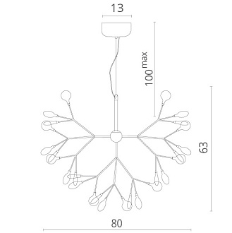 Подвесная люстра Divinare MIMI 1290/03 SP-45, диаметр 80 см, белый