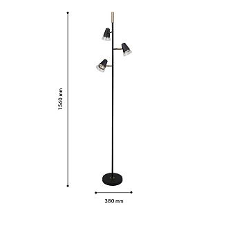 Торшер 38*156 см, 3*GU10, 35W, F-Promo Trandy 4618-3F, черный матовый