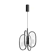 Подвесной светильник 32,5*180 см, 1 LED*38W, 3000 К, Odeon Light Piuma, черный 6665/38L
