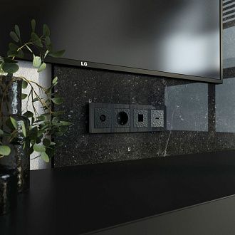 W1283008 ТВ-розетка оконечная, hammer черный Werkel, 4690389163081