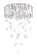 Люстра Ø600 x H200(930), мм, 12*40W (480W), CHROME+CLEAR (Хром + Прозрачный Хрусталь) NewRgy 5648R/12A CHROME+CLEAR