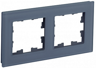 BRITE Рамка 2 поста РУ-2-2-Бр стекло маренго матовый IEK