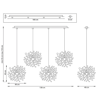 Люстра подвесная 40*130*150 см, 12*G9 Lightstar Extra L4PL721134
