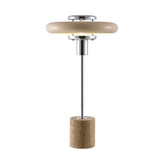 Настольная лампа 45 см, Lussole Stream LSP-5016, хром-бежевый