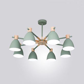 Потолочная люстра FOLKE 8 Green 85*85*30 см, 8*E27*60W, ImperiumLoft FOLKE01, Зелёный