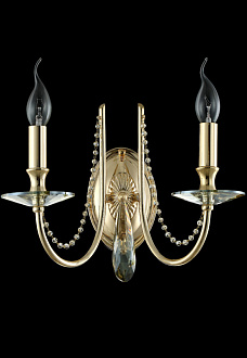 Бра 33*20 см, Crystal Lux VICTORIA AP2 GOLD/AMBER золото