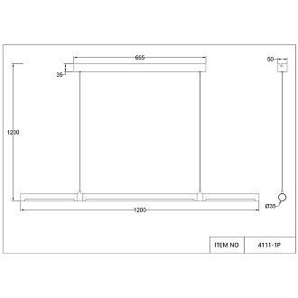 Подвесная люстра Favourite Cuero 4111-1P, L1200*W35*H100/1200, каркас светильника выполнен из металла, окрашенного под темное дерево, которое благородно сочетается с креплениями в цвете матовое золото. Акриловый р