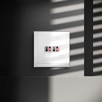 Розетка акустическая встраиваемая Voltum S70 4-местная, белый  пластик  VLS060301