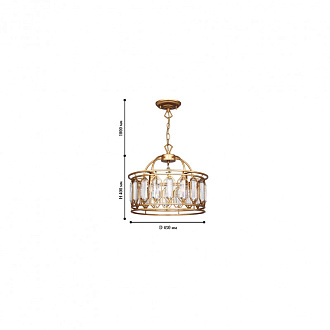 Подвесная люстра Favourite Royalty 2021-5P, D450*H400/1400, Золотисто-коричневый прозрачный хрусталь высшего качества
