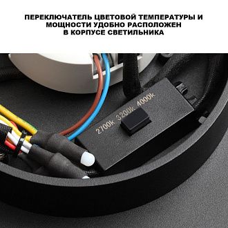 Уличный потолочный светильник с переключателем цв. температуры 29 см, 27W, 2700-4000K, Novotech Street Virtuo 359721, черный