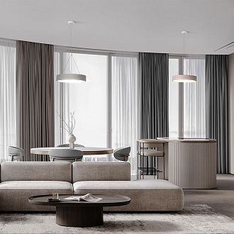 Потолочный светильник 47 см, LED*33W, 3000K, Freya Ruler FR5555CL-L30BGG, Белый