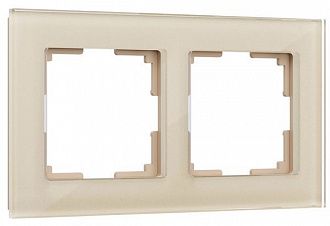 W0021111 Рамка на 2 поста Favorit, шампань,стекло Werkel, 4690389159596