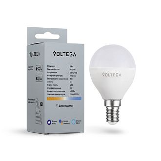 2428 Лампа светодиодная  Voltega Wi-Fi 5W 400Lm  E14