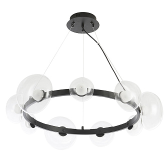 Светильник 69 см, 27W, 3000K, Crystal Lux BOSQUE SP9 BLACK/TRANSPARENT, черный