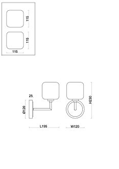 Бра 23 см, Freya FR5373WL-01BS, латунь
