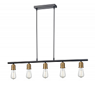 Подвесной светильник 8*90*165 см, 5*E27 черный, золото Vele Luce Tenuto VL6532P05