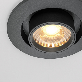 Встраиваемый светильник 9,5*9,8 см, LED*10W, 3000 К, Hidden DL045-01-10W3K-B Maytoni Downlight, Черный, вр 7,5 см
