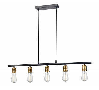 Подвесной светильник 8*90*165 см, 5*E27 черный, золото Vele Luce Tenuto VL6532P05
