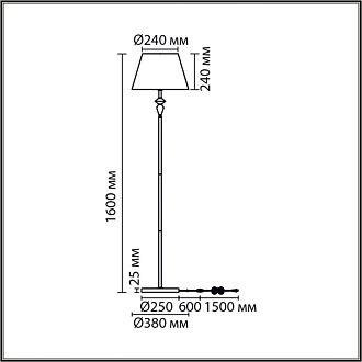 Торшер 38*38*160-160 см, 1*Е27*60W, K, Lumion Vermont LUM8274/1F, стальной; серебристый