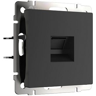 W5120108 Розетка Ethernet RJ-45 cat. 6A экранированная, черный матовый Werkel, 4690389213496
