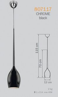 Подвес Lightstar Simple Light 807117 Черный