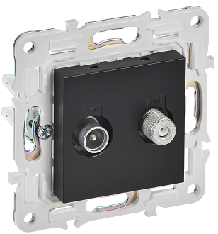SKANDY Розетка двойная TV+SAT SK-A13Bl черн. IEK, SK-AF20-O-K02