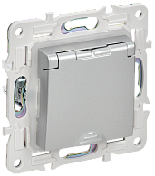 SKANDY Розетка з/к/ш кр. 16А IP44 SK-R11S сереб. IEK, SK-R16-16-44-K23