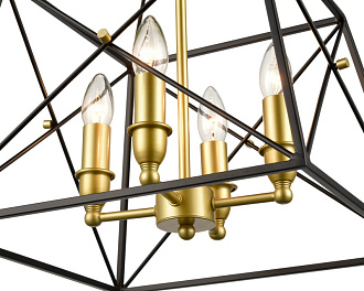 Подвесной светильник 38*38*164 см, 4*E14 черный, золото Vele Luce Clemente VL4272P04