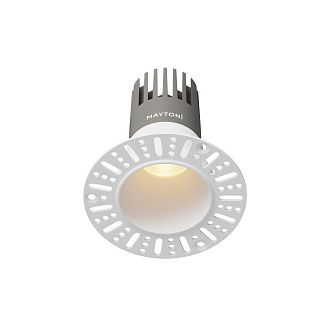 Встраиваемый светильник 9*10 см, вр 6 см, *LED*10W, 3000K, Maytoni Dip DL120-10W-3K-TRS-W, Белый