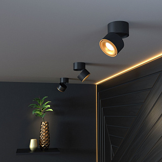 Накладной светодиодный светильник DLR031 15W 4200K 3100 черный матовый/золото Elektrostandard