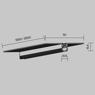 Шинопровод встраиваемый 100*5*1,5 см, Maytoni Technical  Busbar trunkings Levity TRX184-121B черный