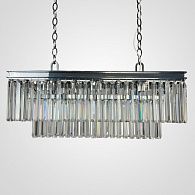Подвесная люстра RH 1920S ODEON CLEAR GLASS FRINGE chrome 94*47*47 см, 8*E14*40W, ImperiumLoft 40.1536, Хром