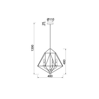 Подвесной светильник  48*139 см, 3*E14 хром Vele Luce Bessie VL4022P03