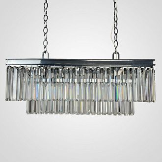 Подвесная люстра RH 1920S ODEON CLEAR GLASS FRINGE chrome 94*47*47 см, 8*E14*40W, ImperiumLoft 40.1536, Хром