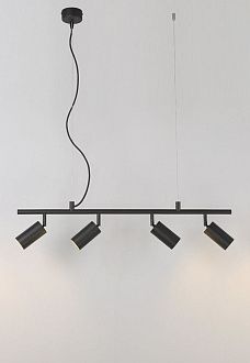 Светильник подвесной 80*5,6*150-200 см, 4*GU10*50W, Crystal Lux Rivo CLT 015C4 L800 BL, Черный