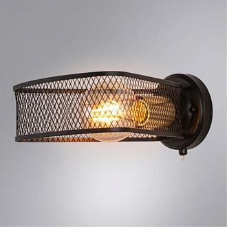 Бра 24*20*10 см, 1 E27*60W,  К, Arte Lamp Maasym A7044AP-1BK, Черный