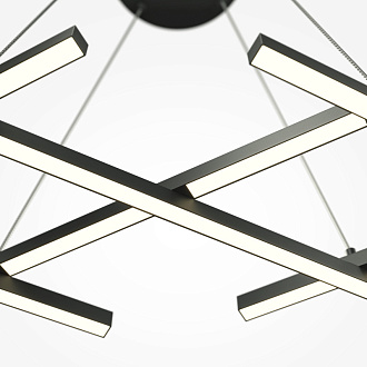 Подвесная люстра 103,5*30*307 см, LED, 40W, 4000К, Maytoni Halo MOD244PL-L50BK черный