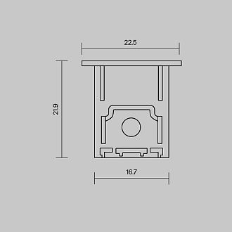Комплект заглушек (для профиля 22×22) 2 шт., ALM-2222-B-EC 642051, 1*2*2 см, Maytoni Led Strip 642051, Черный
