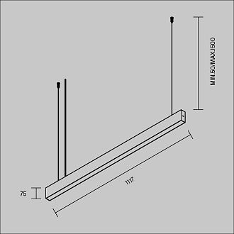 Подвесной светильник 3*153 см, *LED*36W, K, Maytoni BASIS P070PL-2.7-3-4K-B, Черный