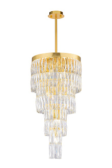 Люстра Ø350 x H720 (330), мм, 11*40W (440W), GOLD+CLEAR (Золото + Прозрачный Хрусталь) NewRgy 2774E/11A GOLD+CLEAR