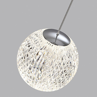Подвес 11*11*263,5 см, 1 LED*5W, 4000 К, Odeon Light Crystal, хром 5007/5LA
