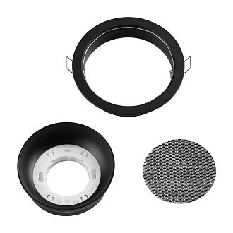Светильник встраиваемый 12*12*3 см, вр 10,5 см, 1*GX53*12W, Novotech Gemini 371004, черный